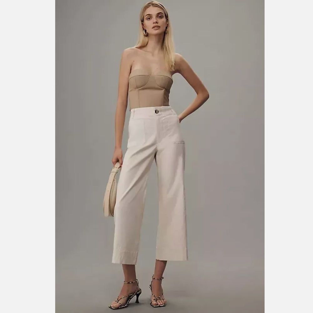 Anthropologie The Colette Cropped Wide-Leg Pants by Maeve